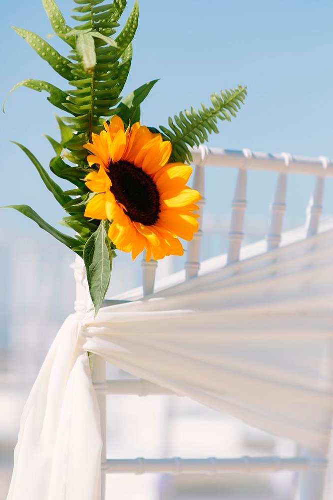 sunflower wedding decor ideas aisle chair