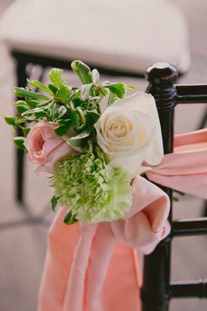 wedding aisle decoration ideas peach bow with flower brimcdee