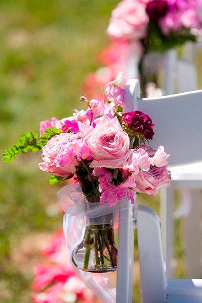 wedding aisle decoration ideas white chair pink rose gearhartphoto