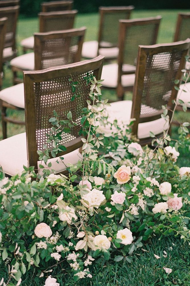 wedding aisle decoration ideas white roses near chair jannabrowndesignco