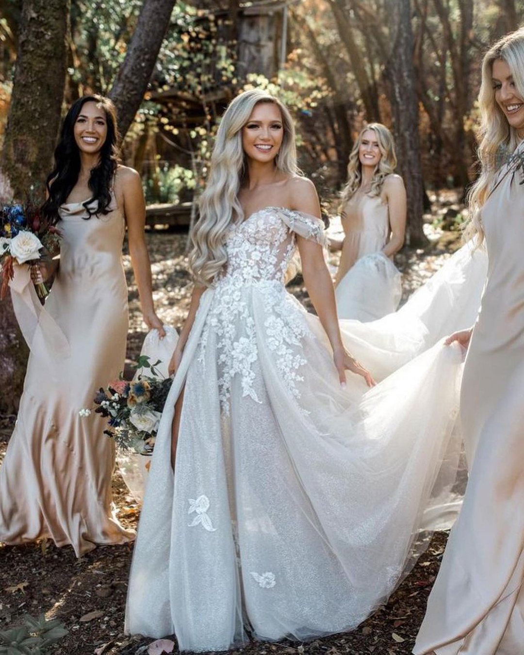 a line wedding dresses strapless neckline off the shoulder floral lace galialahav