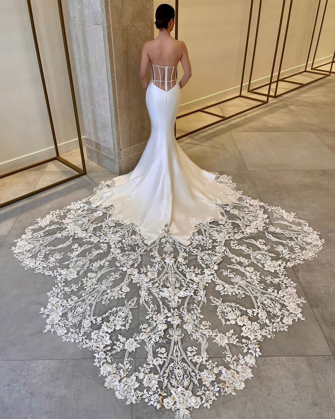 strapless backless wedding dress