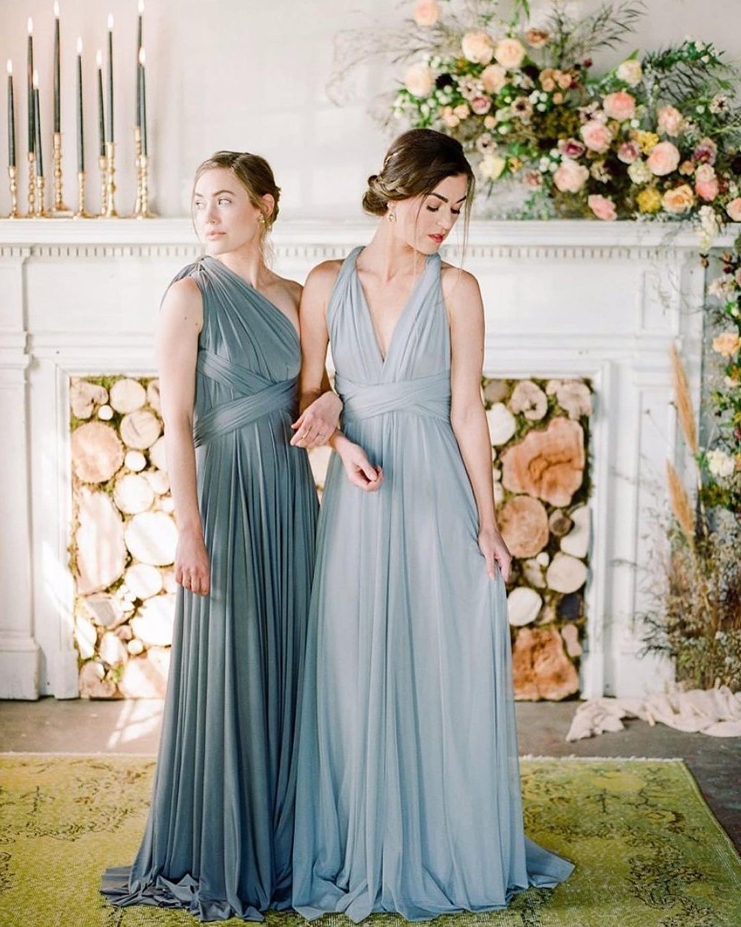 blue bridesmaid dresses long simple rustic dusty twobirdsnewyork
