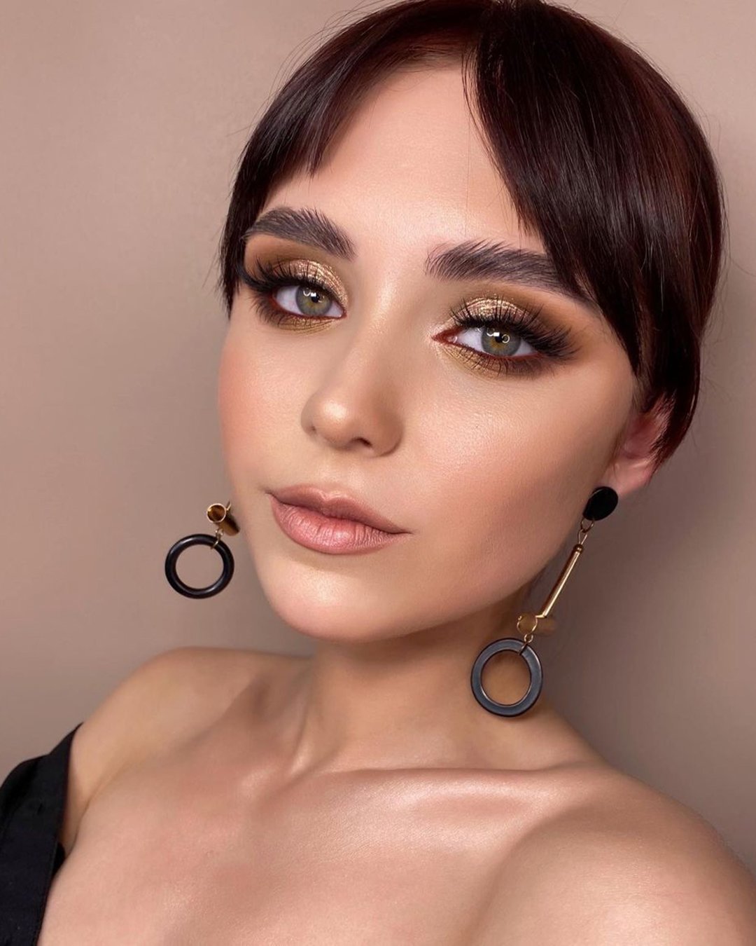 boho wedding makeup gold eyeshadows nude lips arrows nikolaeva.makeup