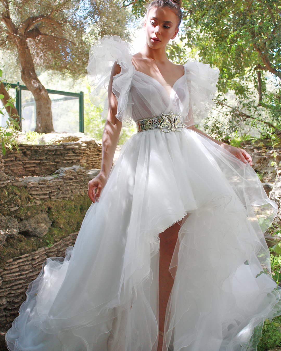 high low wedding dresses simple with belt romantic beach country danymizrachi