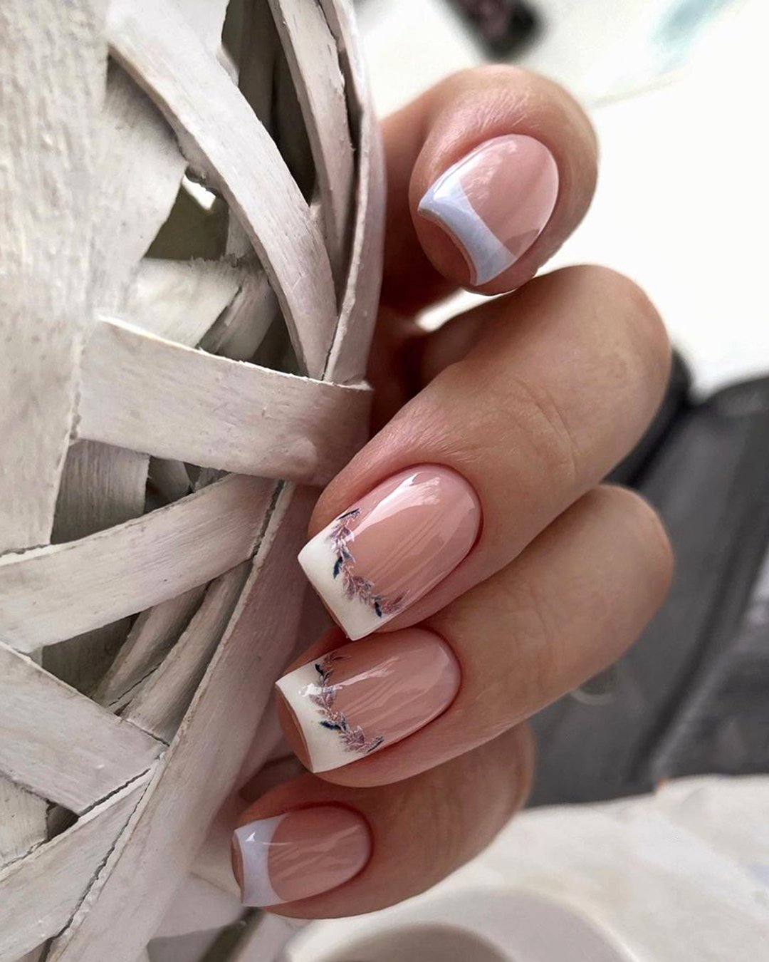 nail design bridal ideas for wedding french mails with flowers 1masternails