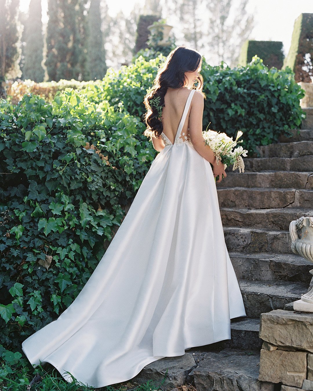 simple wedding dresses a line low back silk anna barge