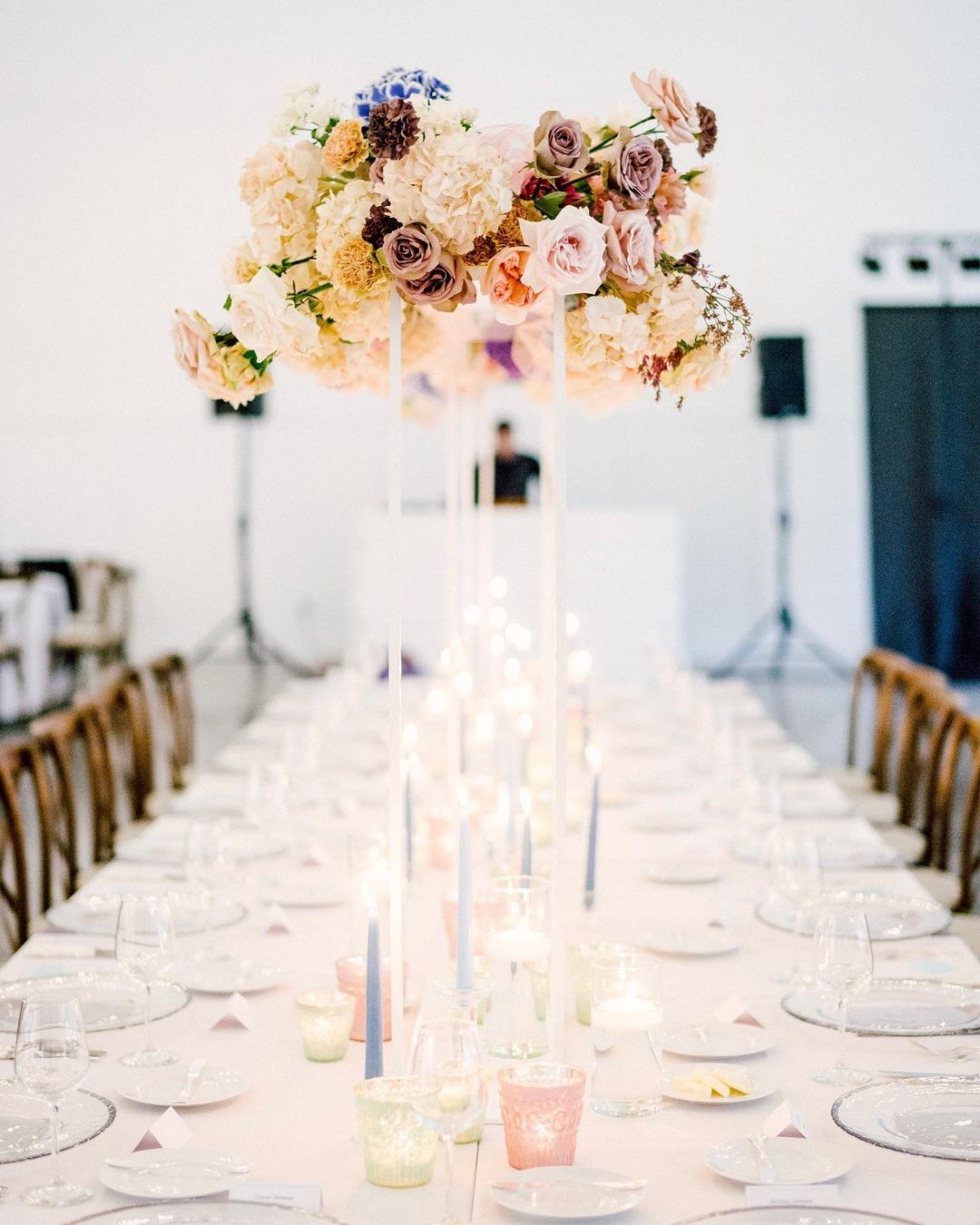 tall wedding centerpieces pastel colors fall