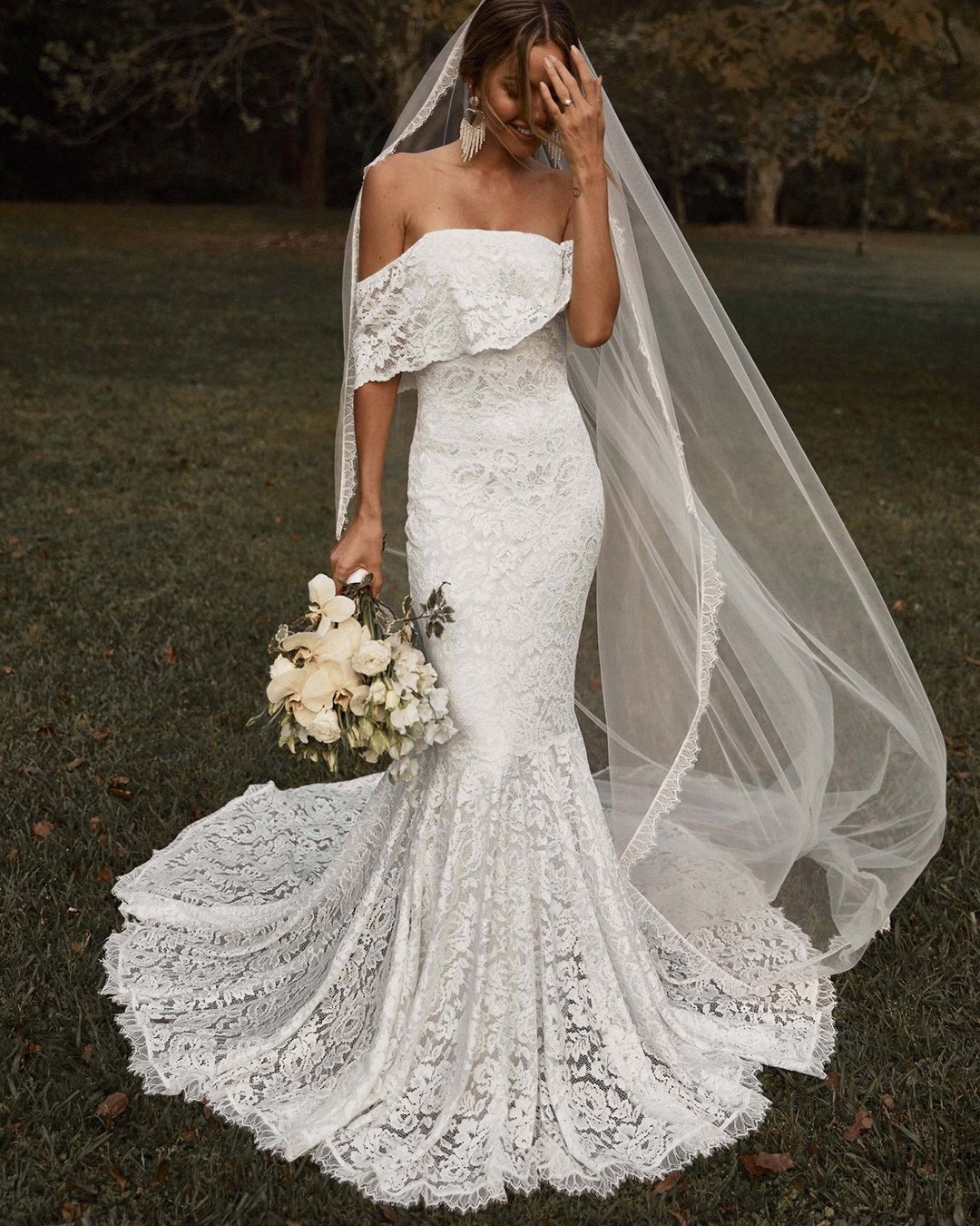 wedding dress designers mermaid strapless neckline lace country grace_loves_lace