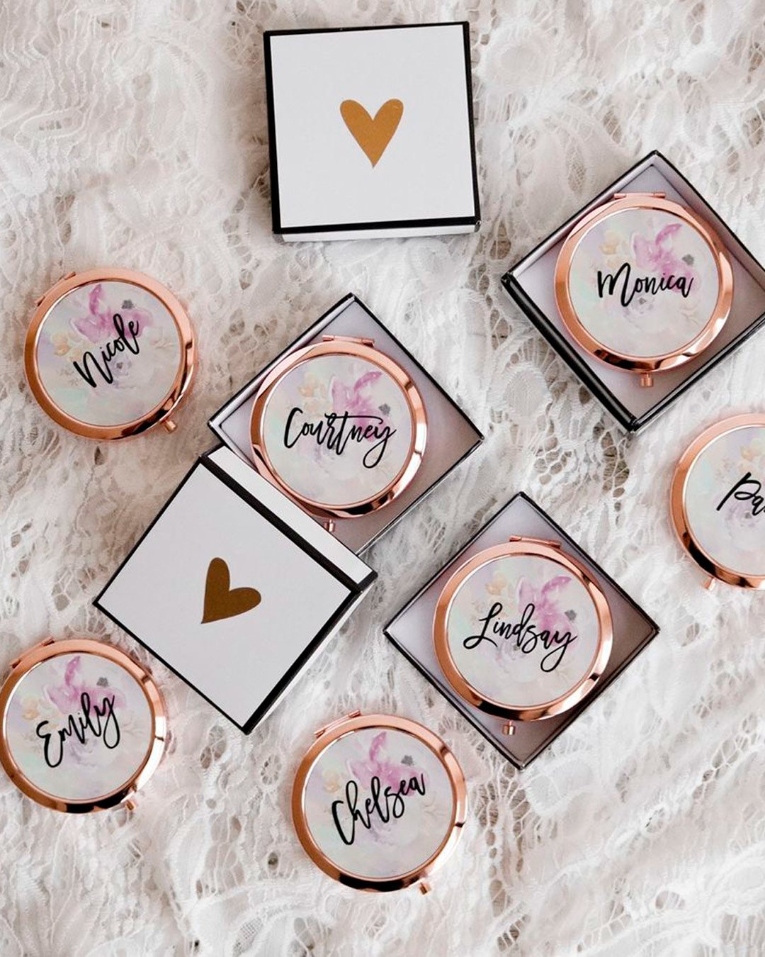 wedding favor ideas for guests custom compact mirror