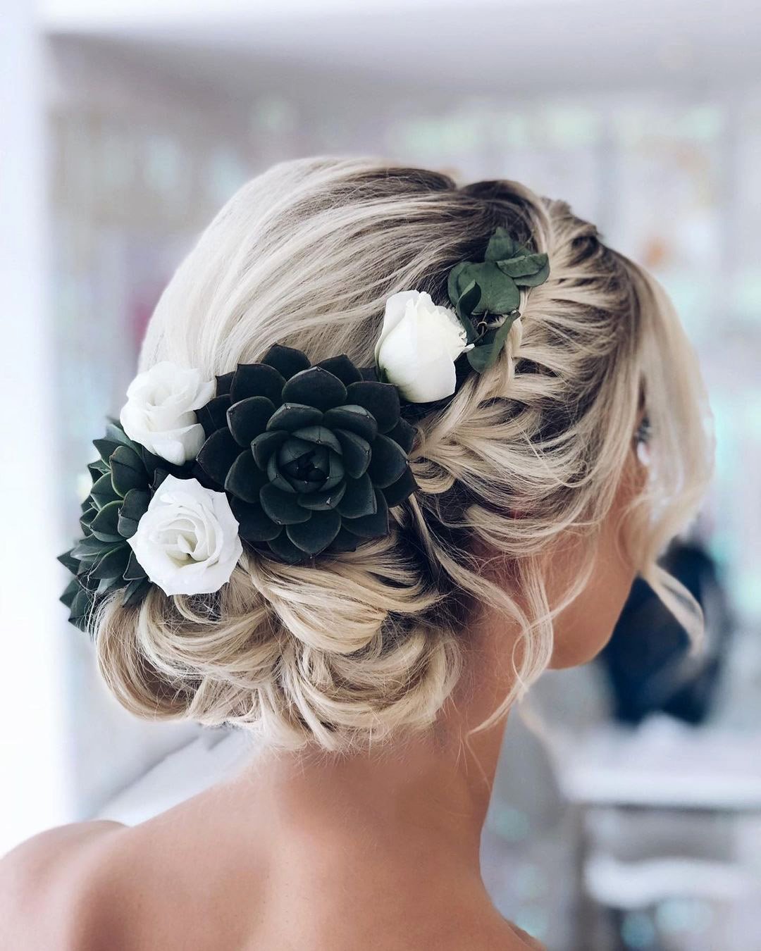 wedding hairstyles for short hair rustic updo with flower halo lisaalgeracademy