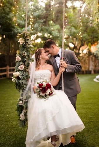 wedding photographers bride on the swing linandjirsa