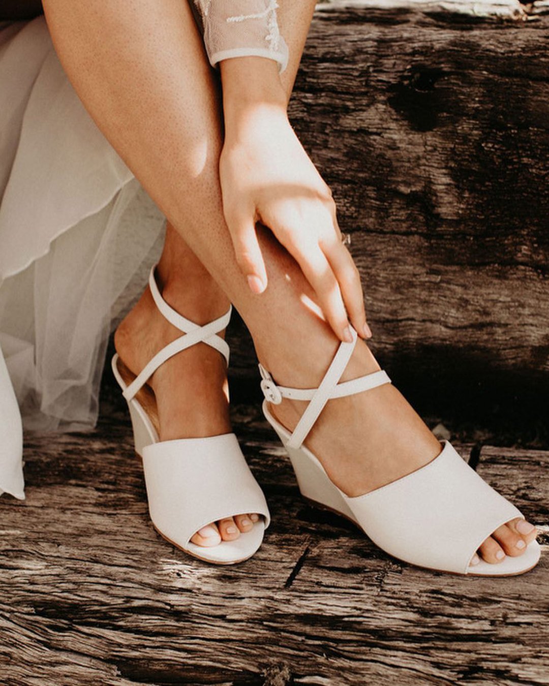 wedding shoes simple wedges beach foreversoles