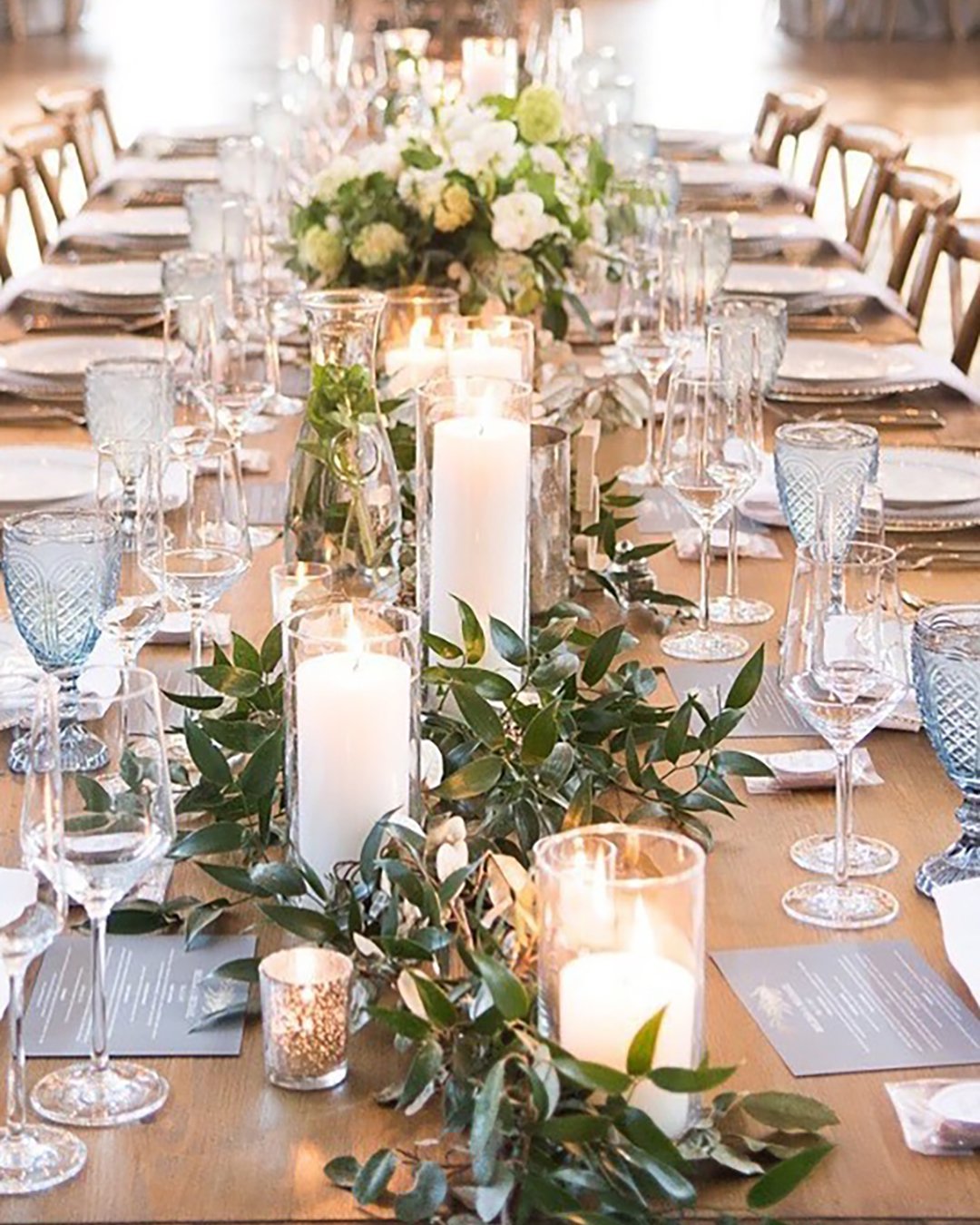 wedding table decorations minimal decor with greenety adn0candles-jacklooneyweddings