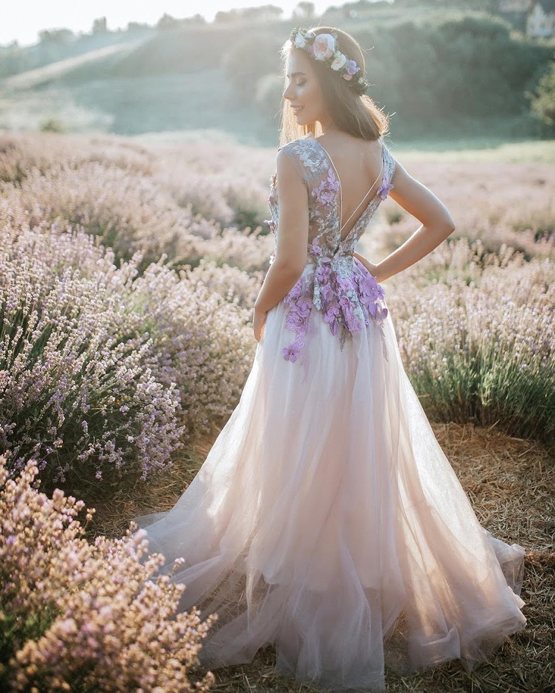 Second Life Marketplace - G&T Creations pink Wedding gown Divine Purple  White silk with gold trims veil and Omega applier included