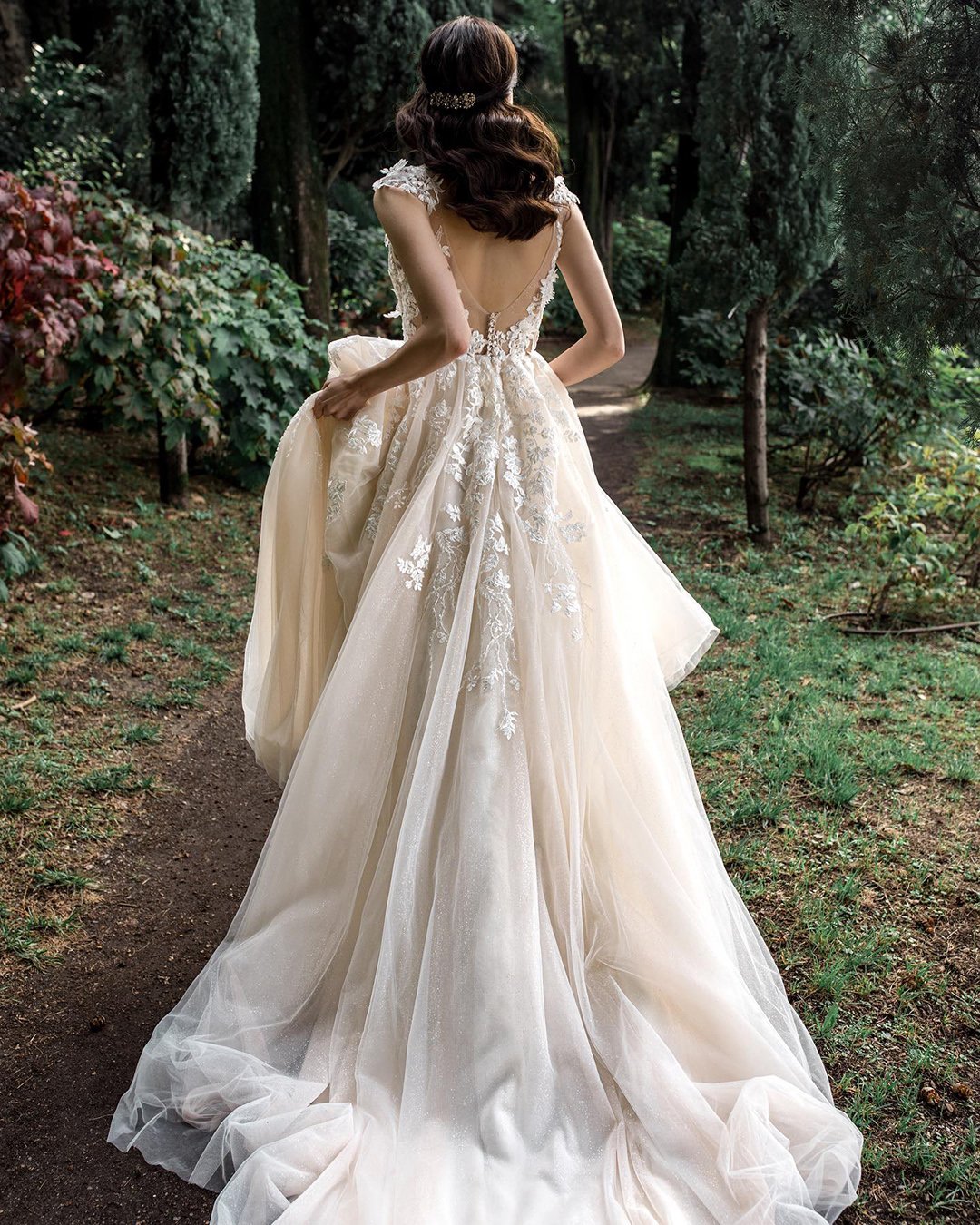 hottest wedding dresses a line v back lace flower arivilloso