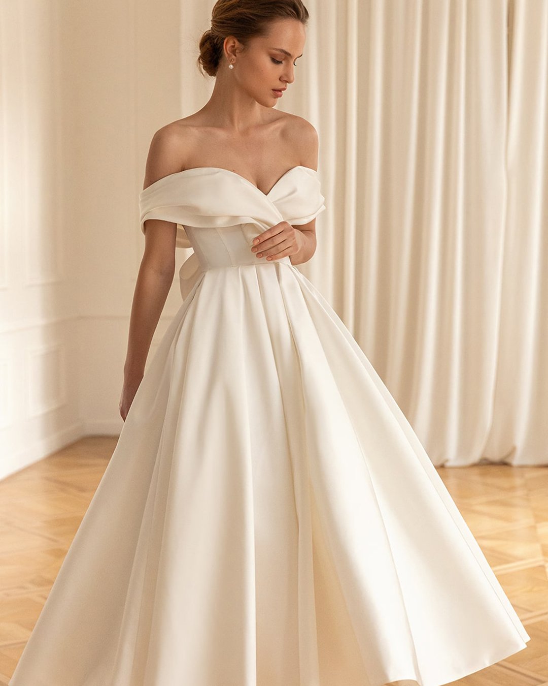 hottest wedding dresses simple strapless neckline tea length eva lendel