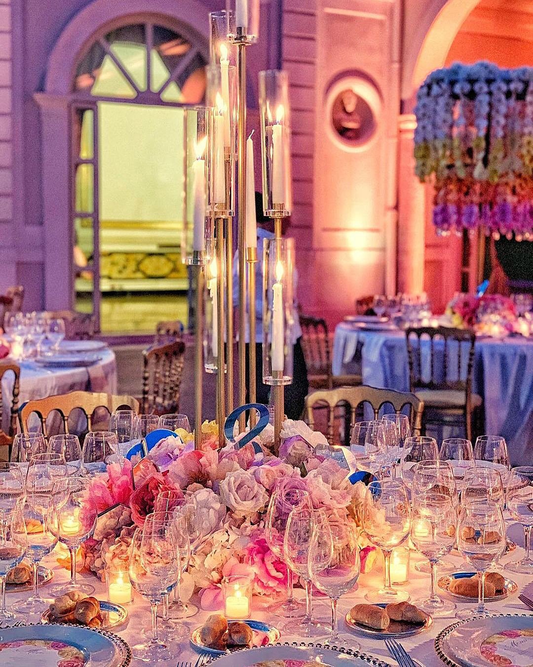 romantic wedding reception decor candles