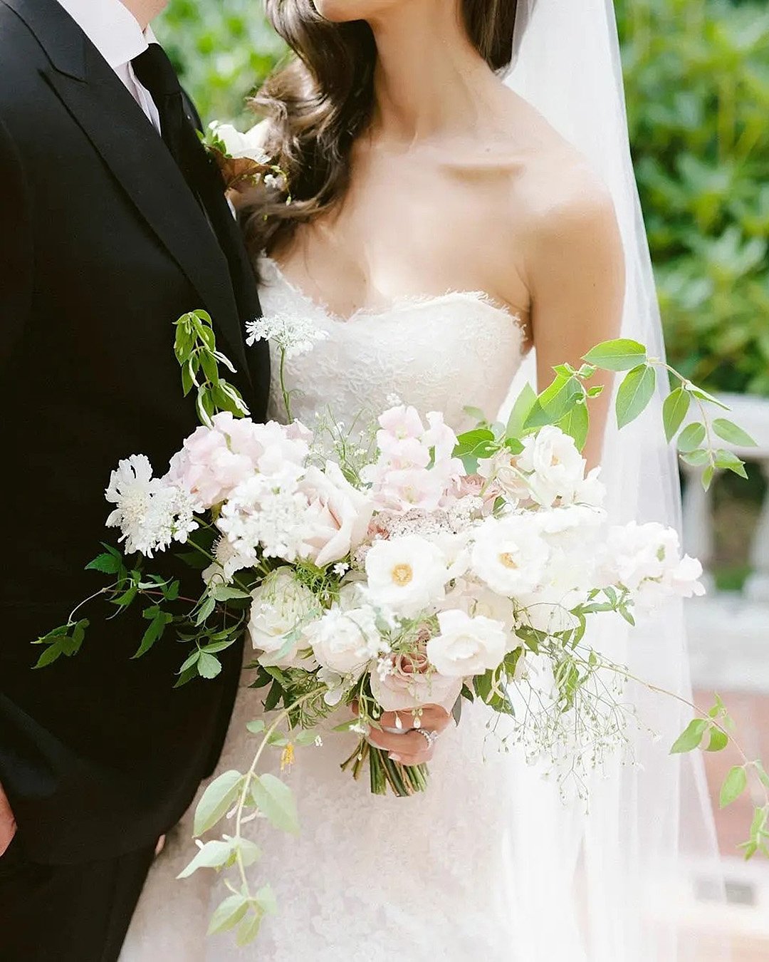 romantic wedding wedding bouquet blush white