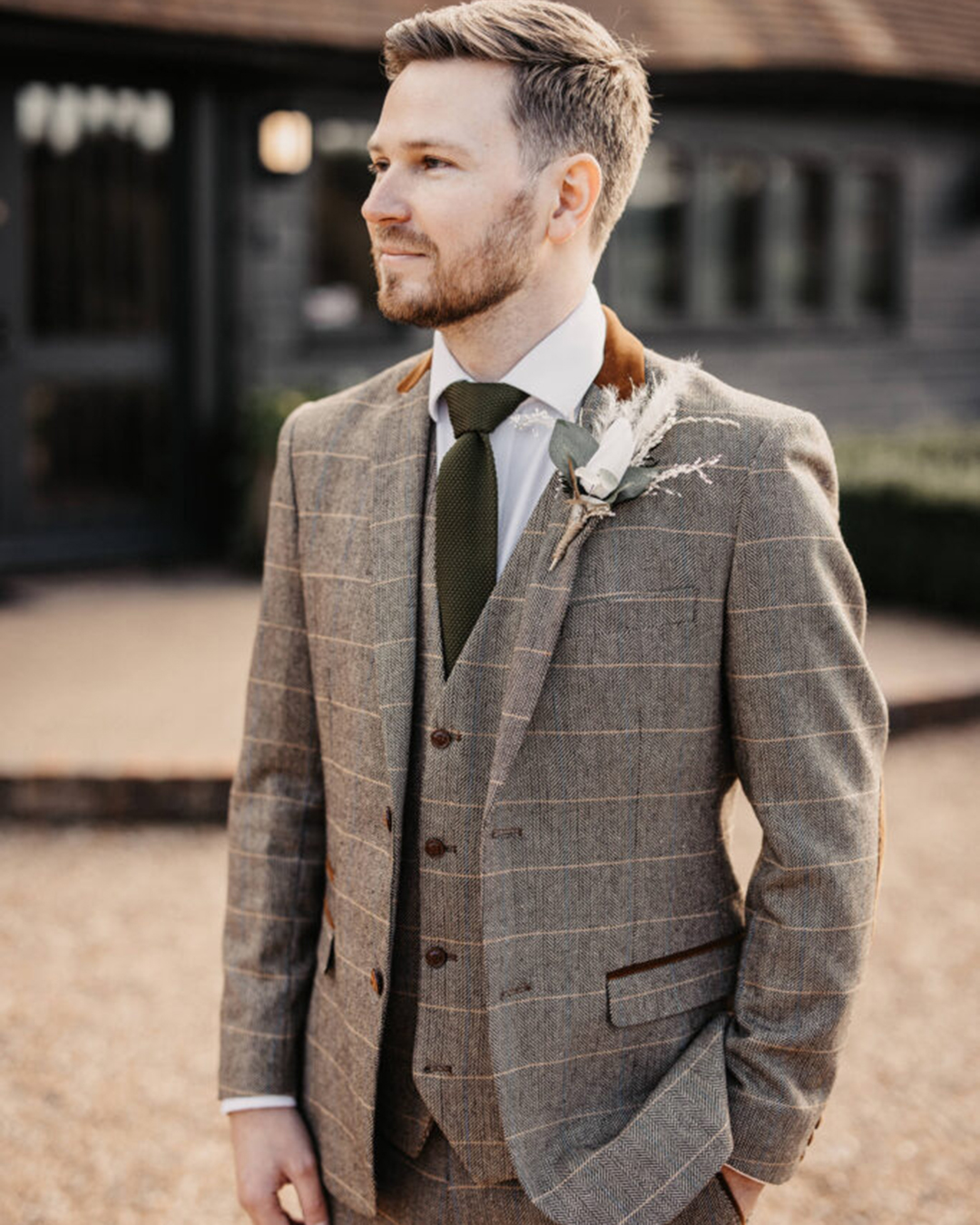 rustic groom attire vest jacket grey tie olegssamsonovsphotography