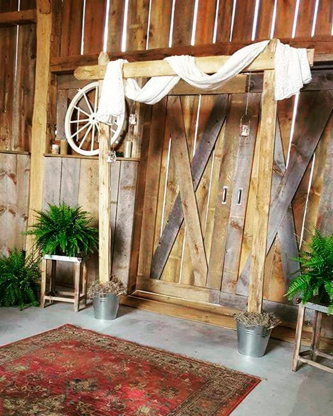 rustic wedding venue in michigan barn indoor decor door