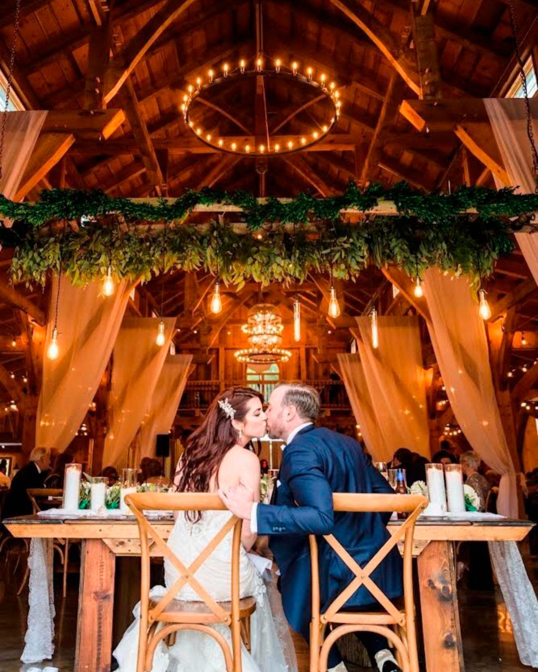 rustic wedding venues in new york barn lights