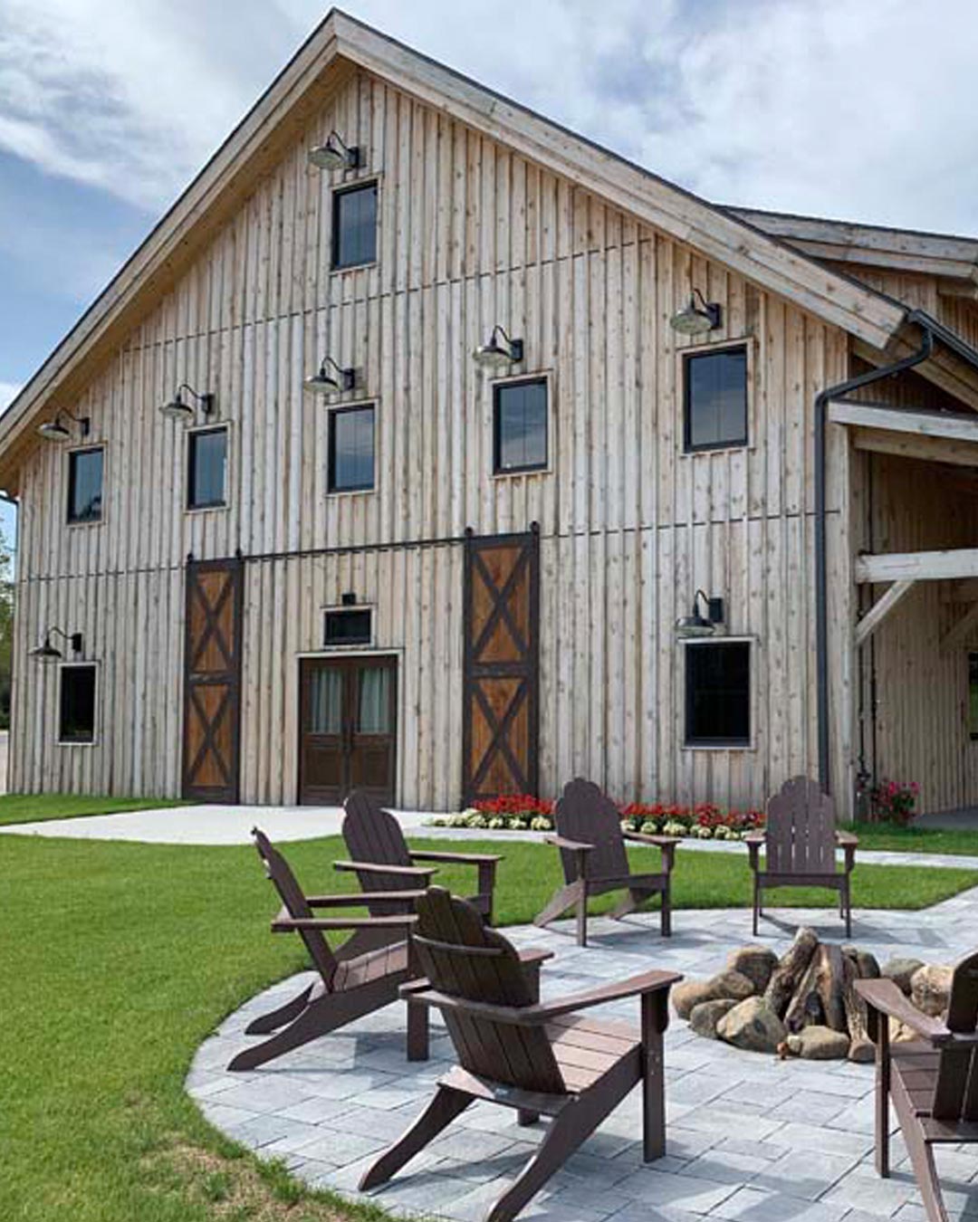 rustic wedding venues in wi aisle outdoor fireplace