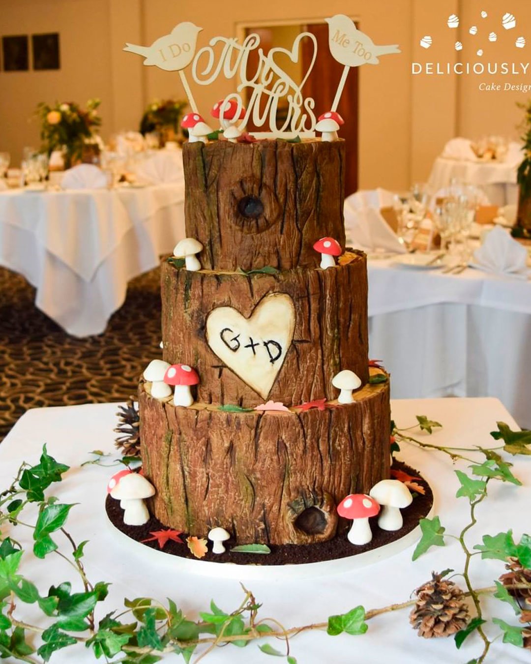 wedding cake ideas wooden birch