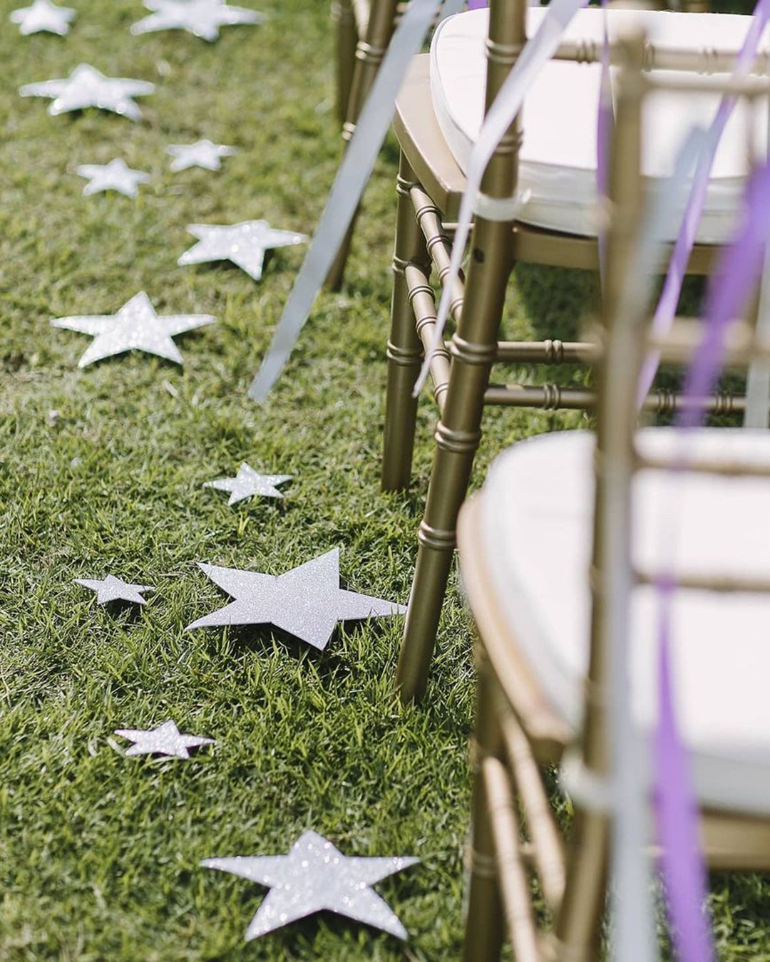 wedding decor ideas celestial bridal theme aisle with silver stars phuket_wedding_planner