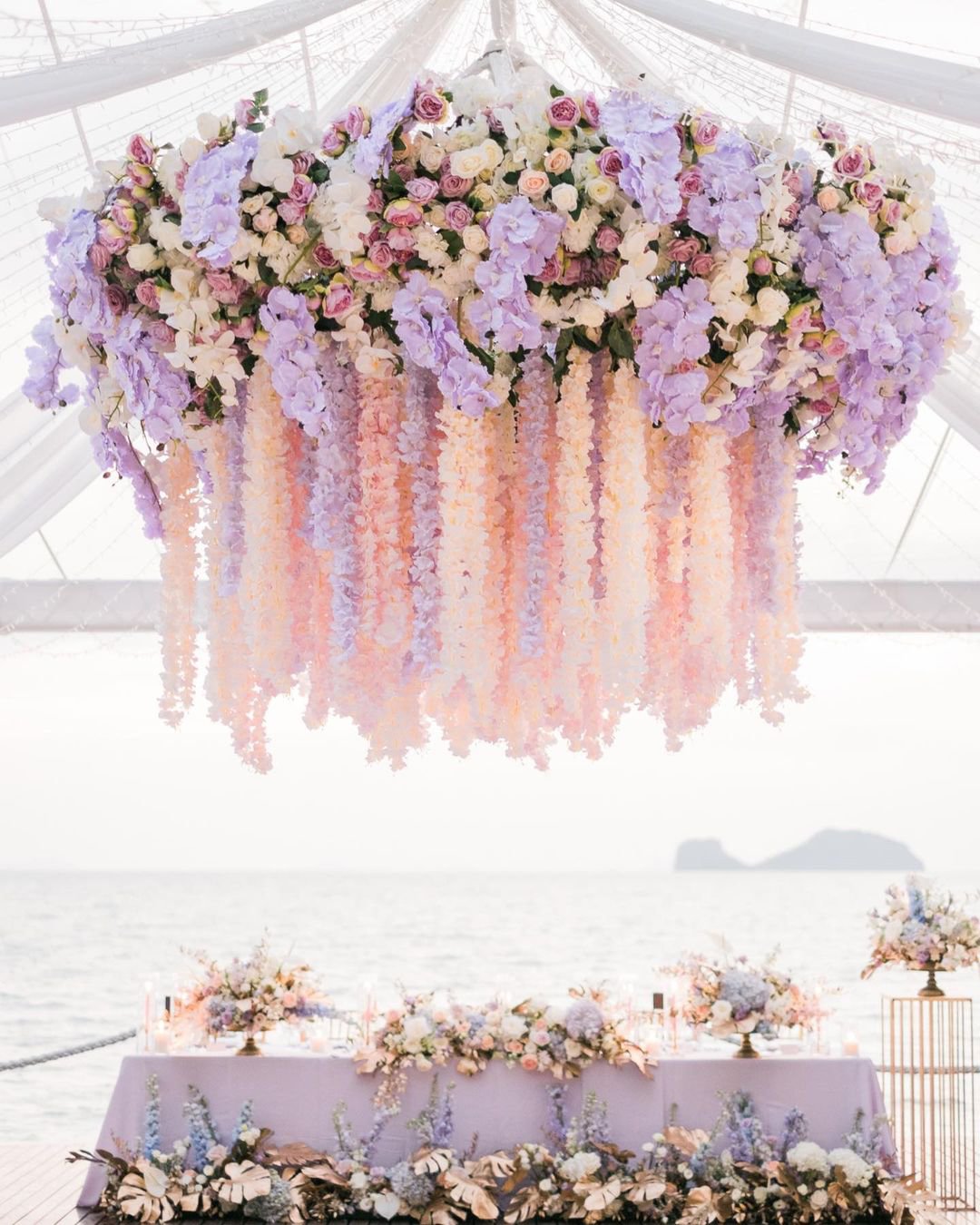 wedding decor ideas chic hanging flower installation iamflower.co