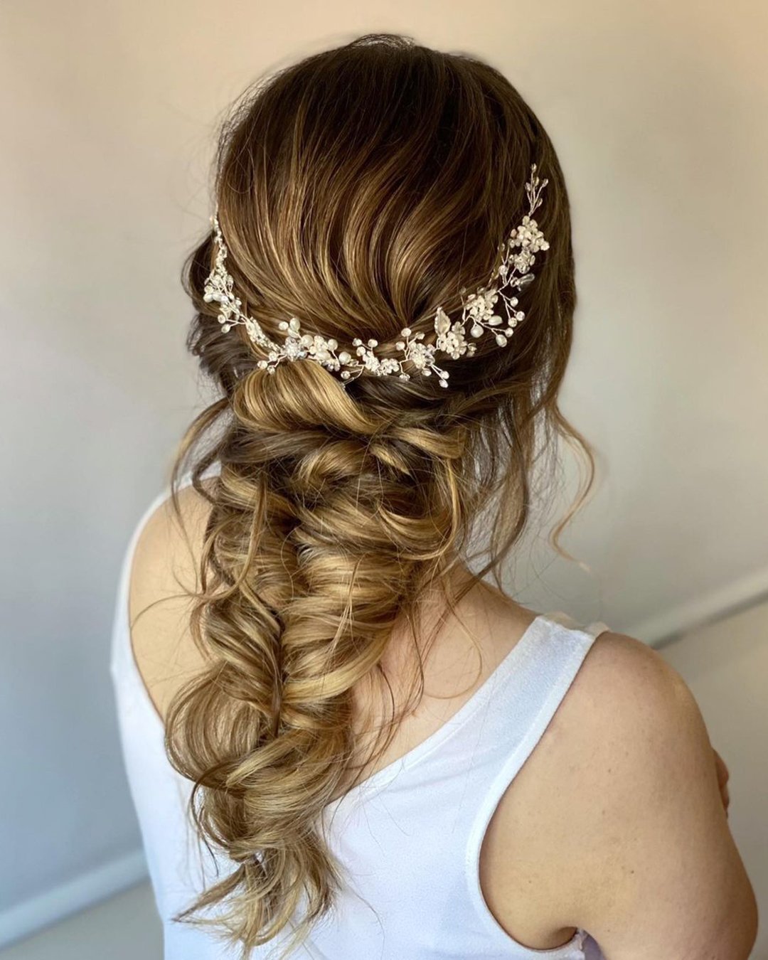 wedding hairstyles for long hair mermaid braid slightly messy monamieweddinghair