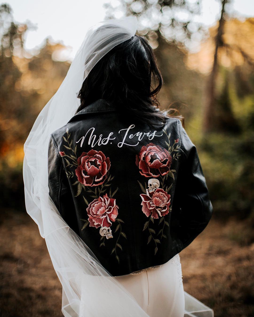 wedding jackets black leather with stickers bashcalligraphy