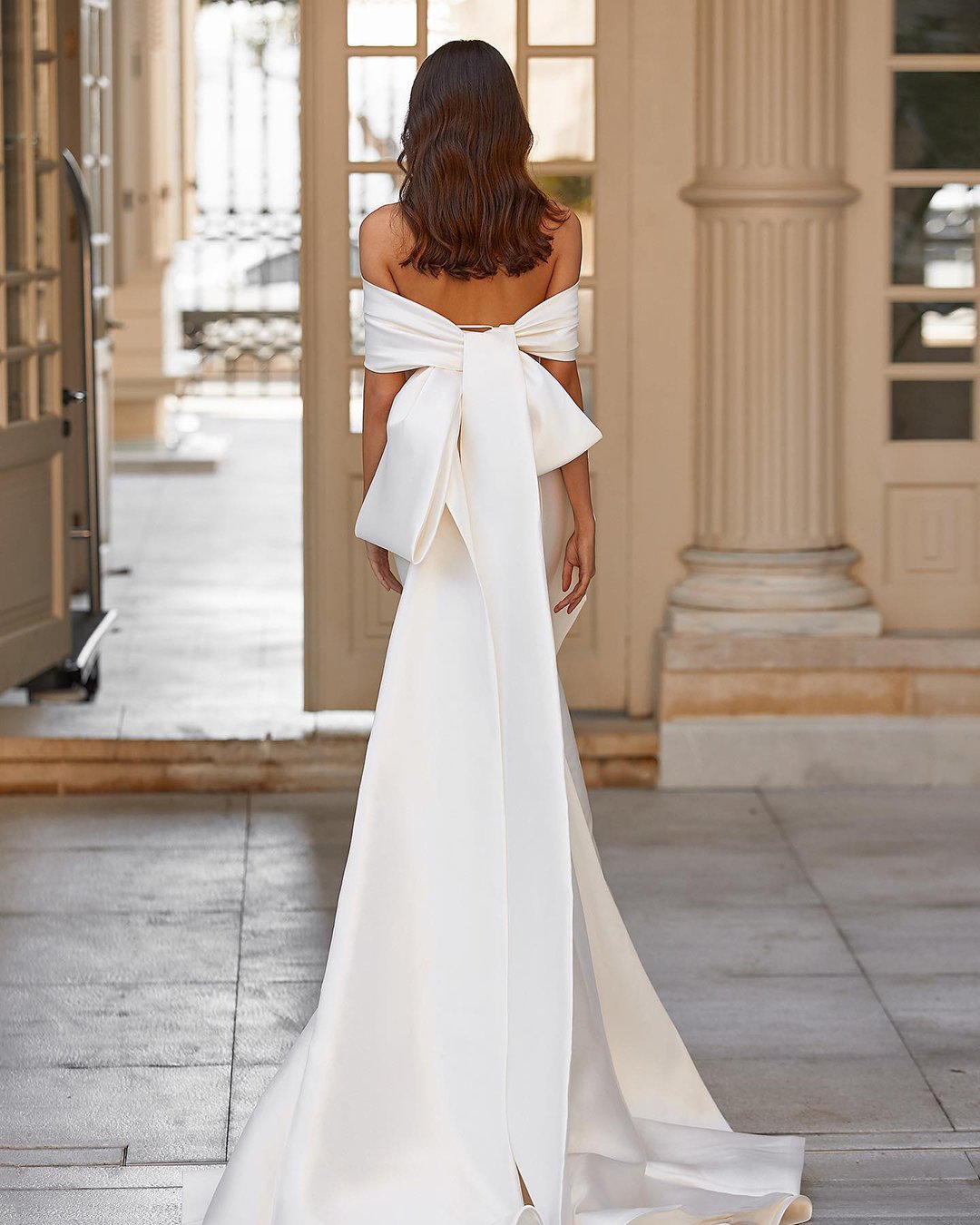 fashion forward wedding dresses simple sheath with bow strapless millanova