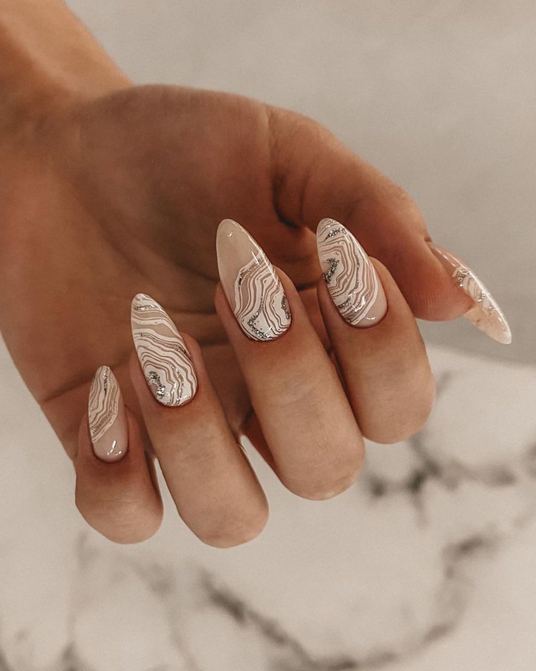 nail ideas for wedding pink white with lace shabalina_nails