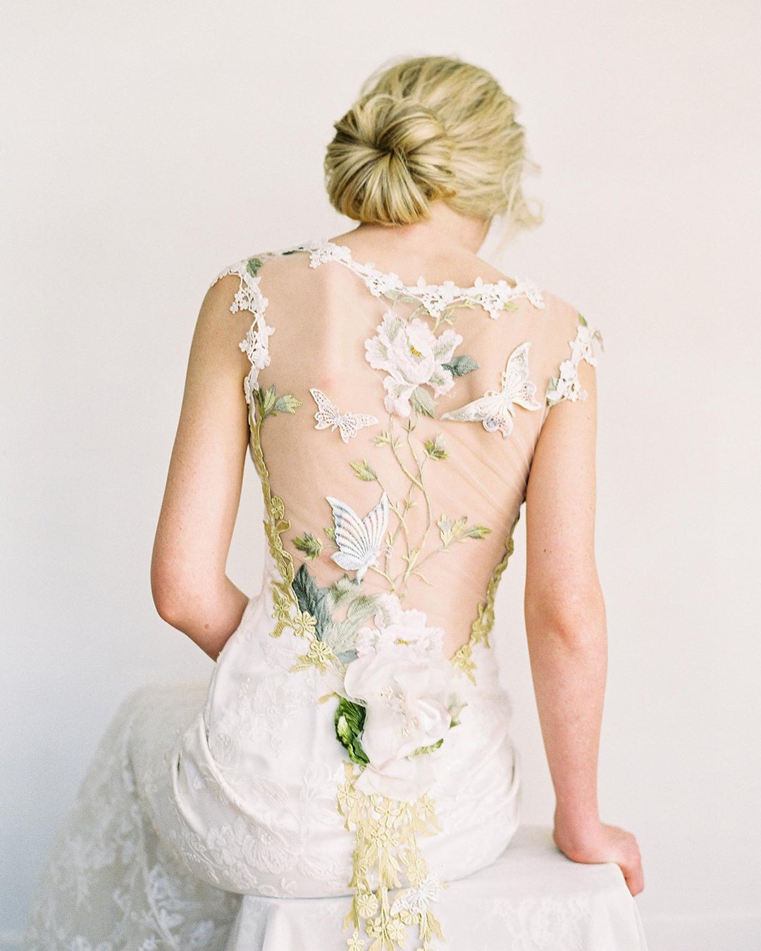 tattoo effect wedding dresses floral illusion details clairepettibone