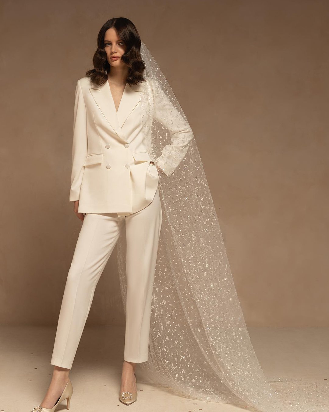 wedding pantsuit ideas simple with jacket evalendel