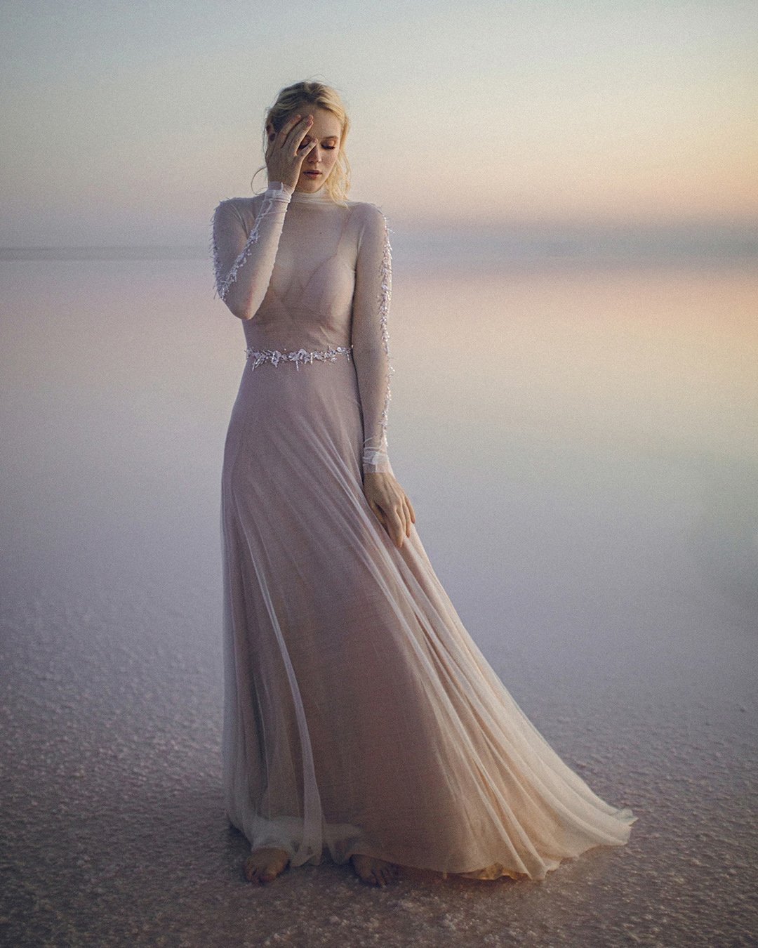 beach wedding dresse with long sleeves simple blush mywony
