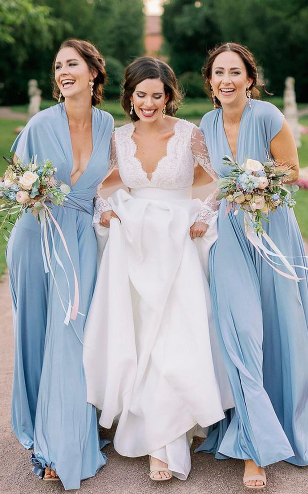 blue bridesmaids dresses