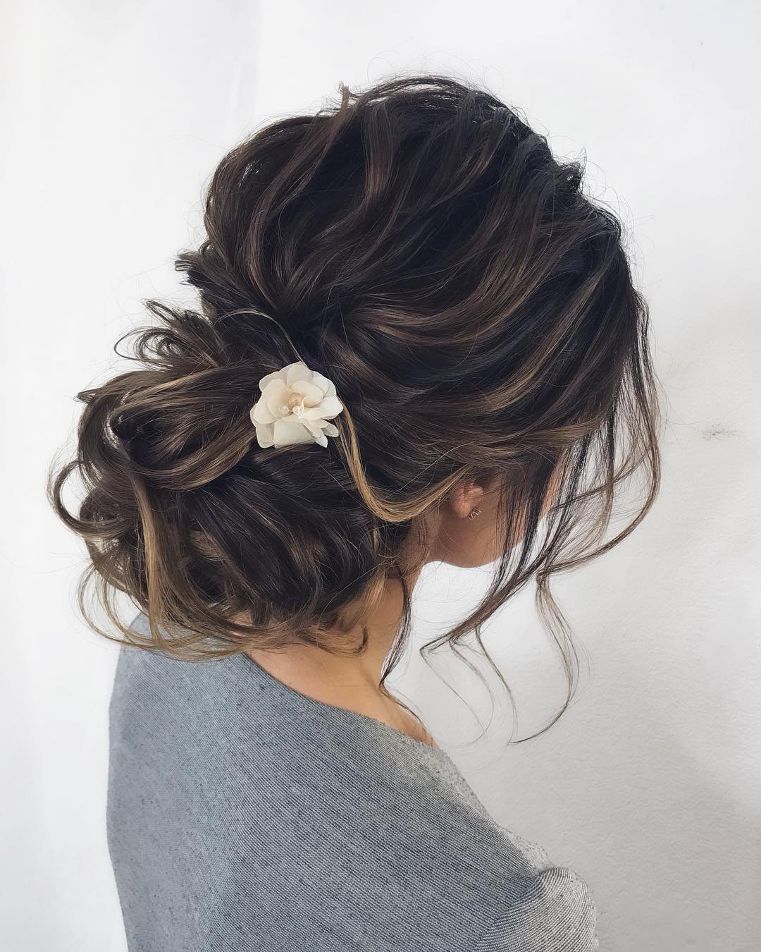 bridesmaid hairstyles slightly messy textured low bun volume nina.guchenkova