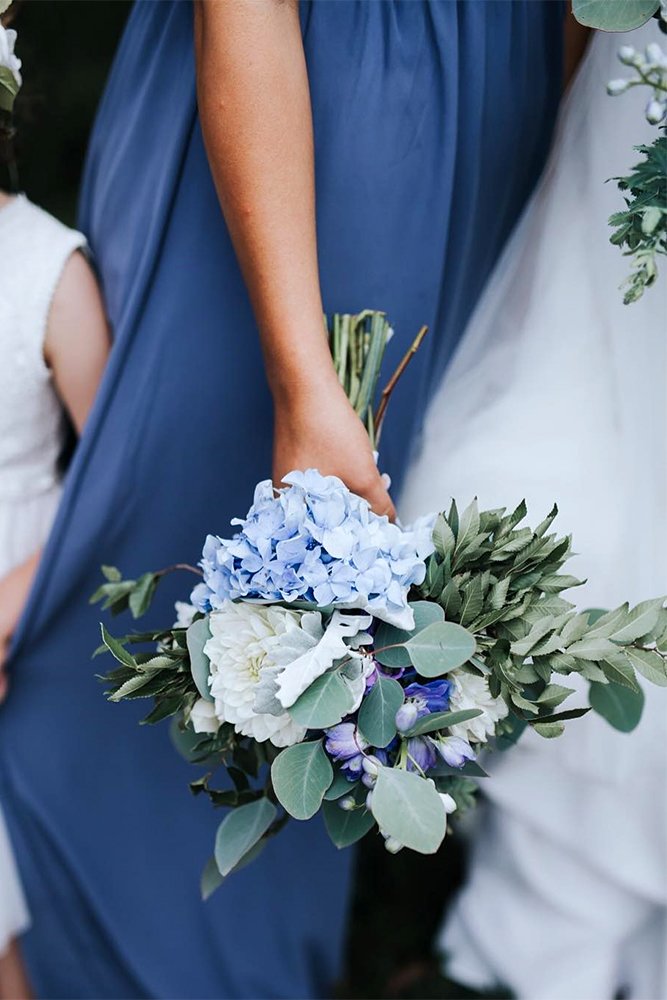 classic blue wedding beautiful flowers