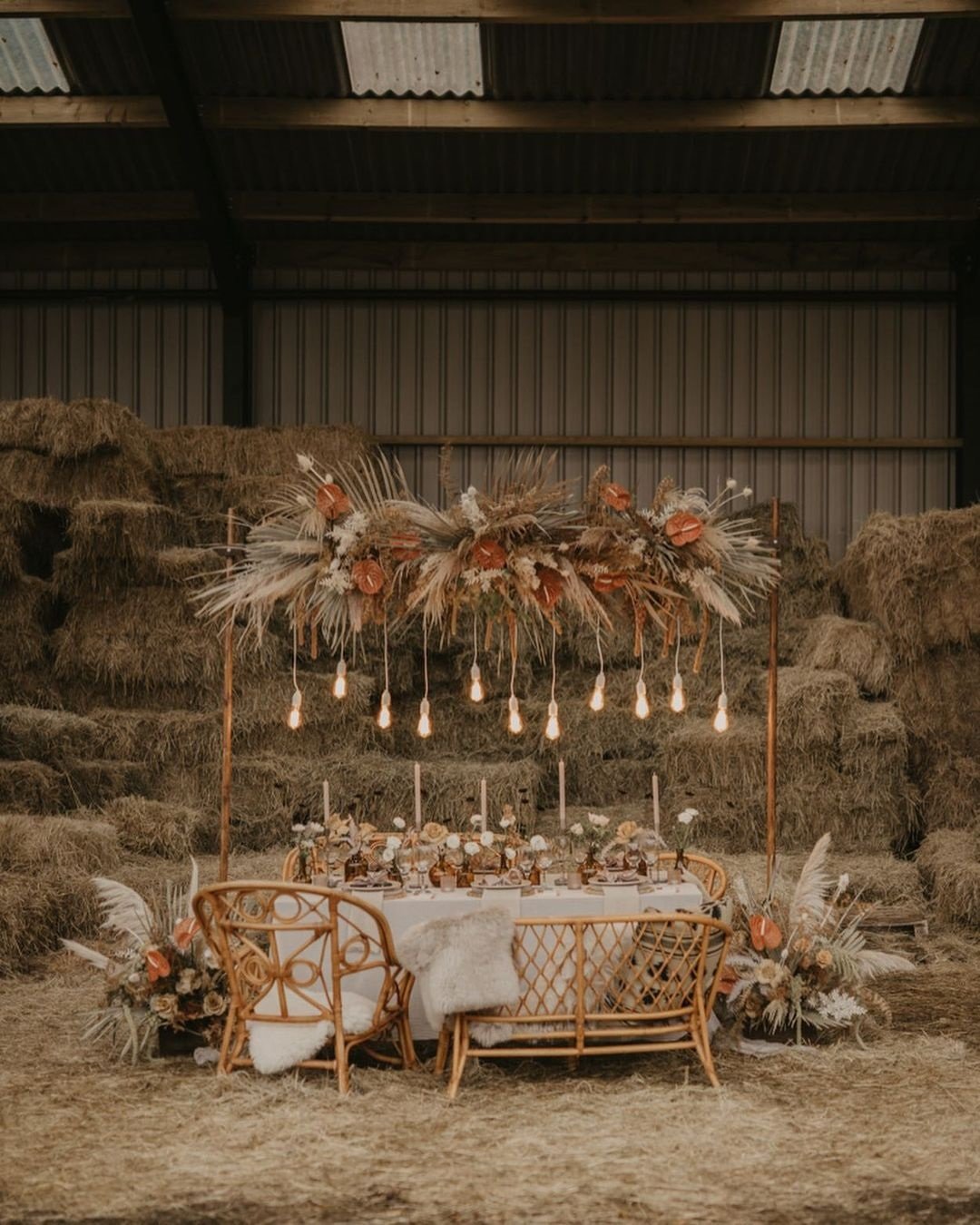 country wedding hay bale