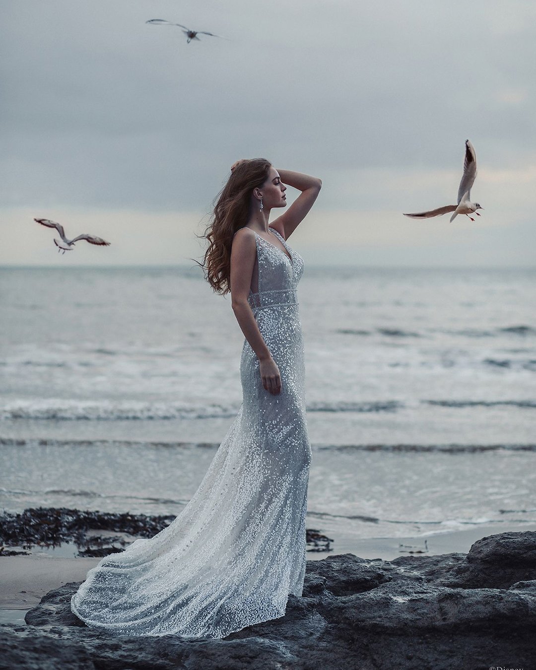 disney wedding dresses sheath sequins beach ariel allure