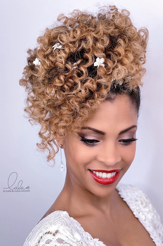 easy wedding hairstyles volume curls up on short hair lalasupdos