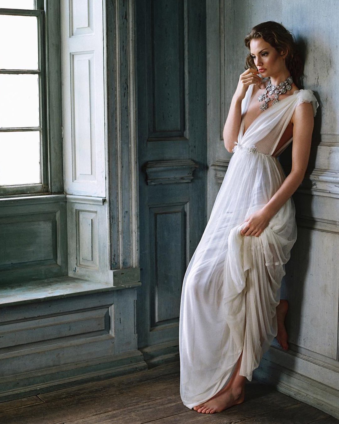 greek wedding dresses a line deep v neckline simple lauragordon