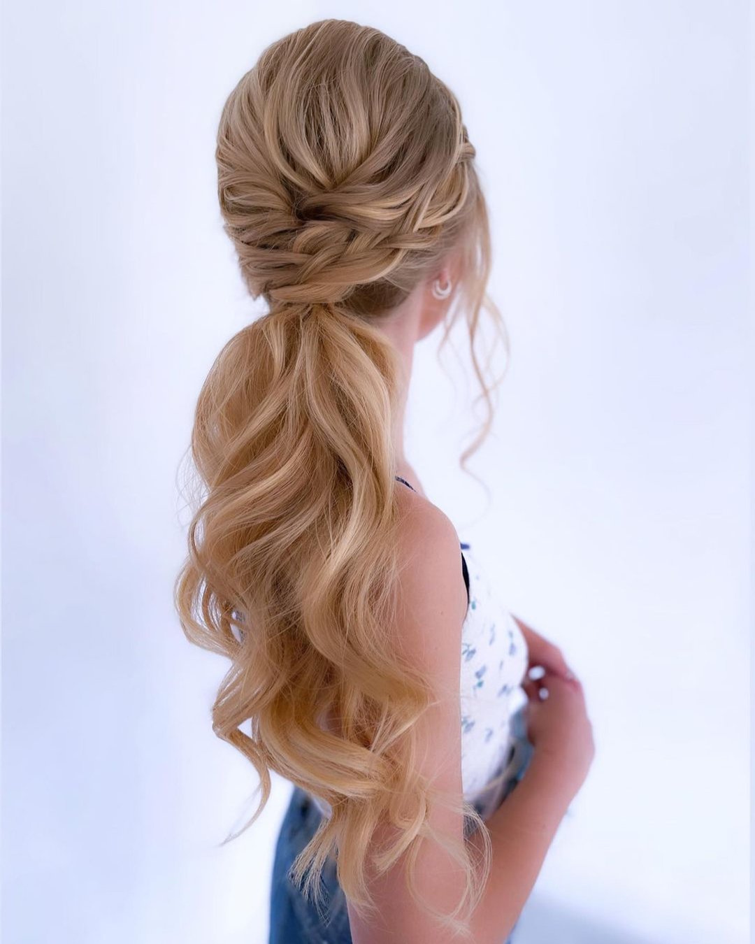 pony tail hairstyles for wedding elegant ponytailw with braided texture hannahblinkohairstylist