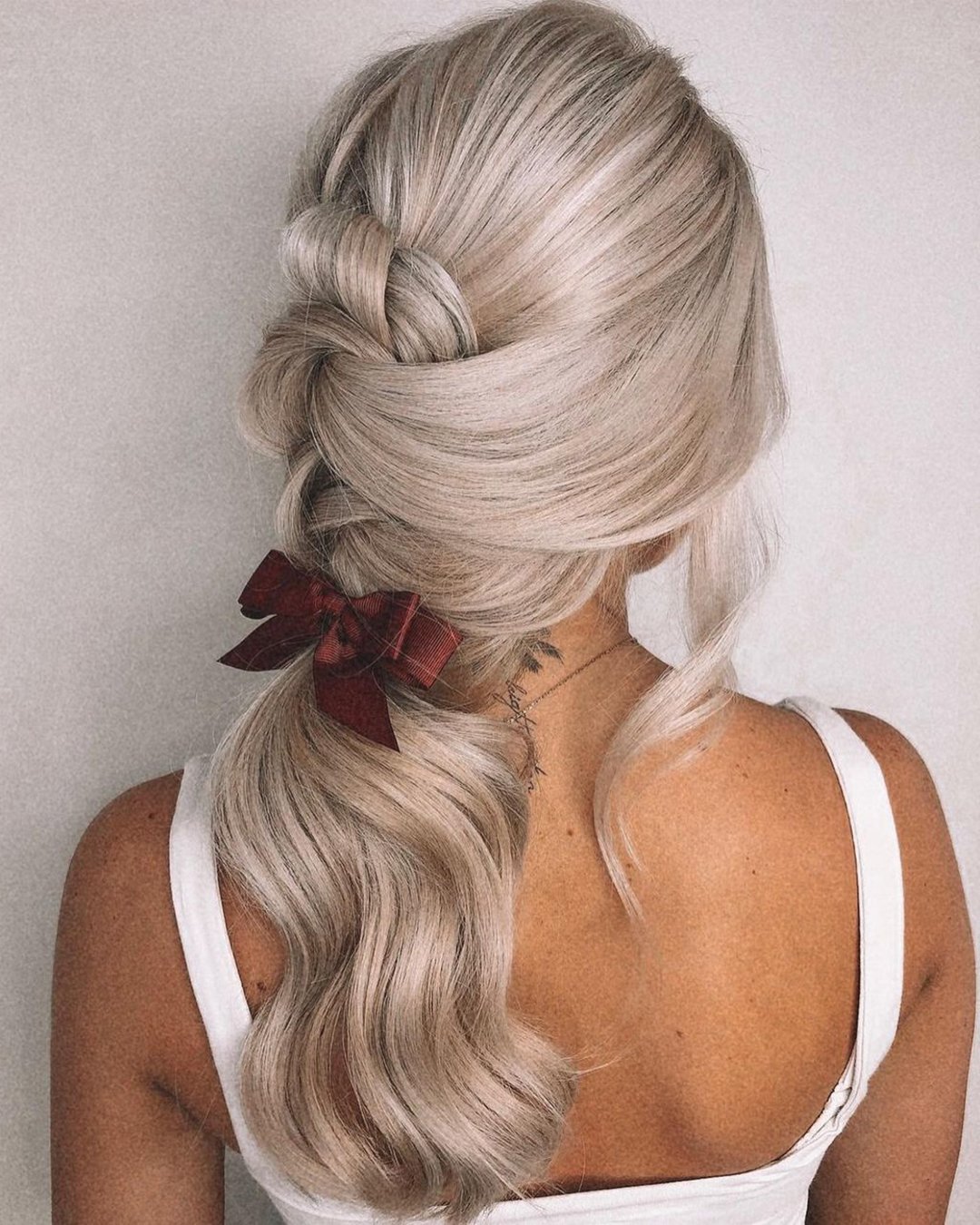 pony tail hairstyles for wedding swept with bow ulyana.aster
