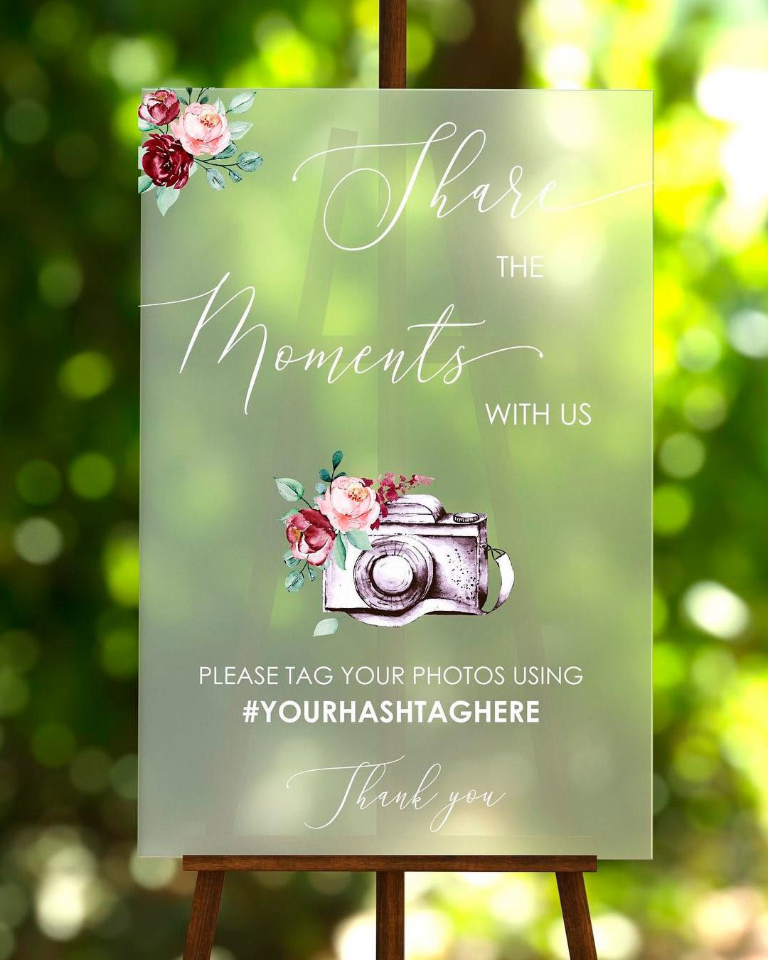 smith wedding hashtags acrylic sign