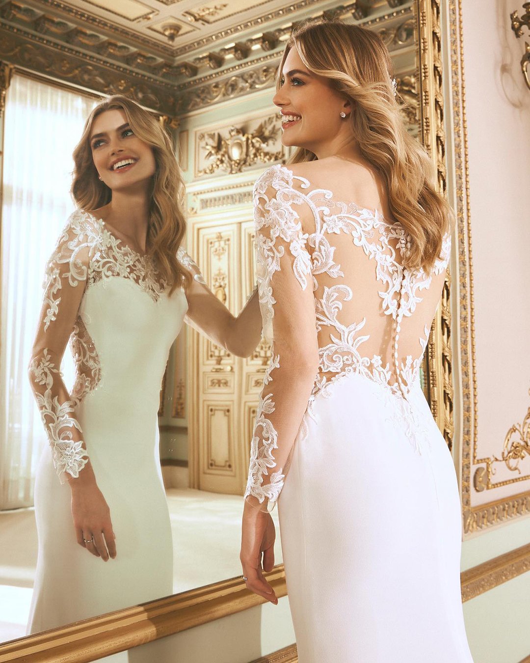 tattoo effect wedding dresses details lace with illusion sleeves houseofstpatrick