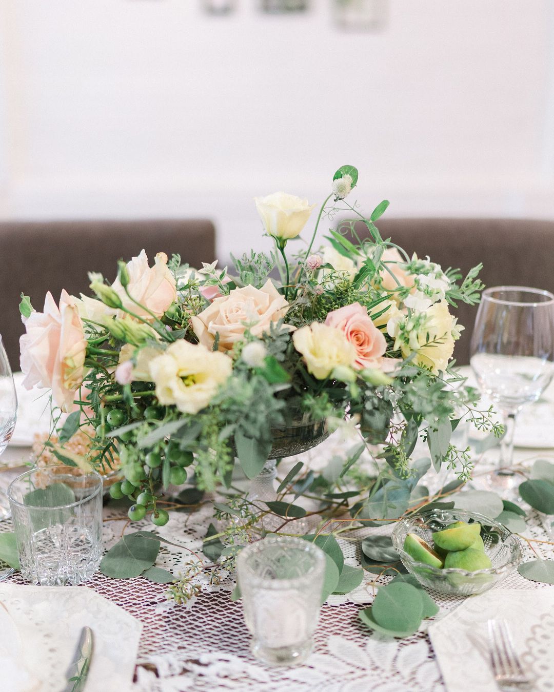wedding greenery centerpieces with greenery