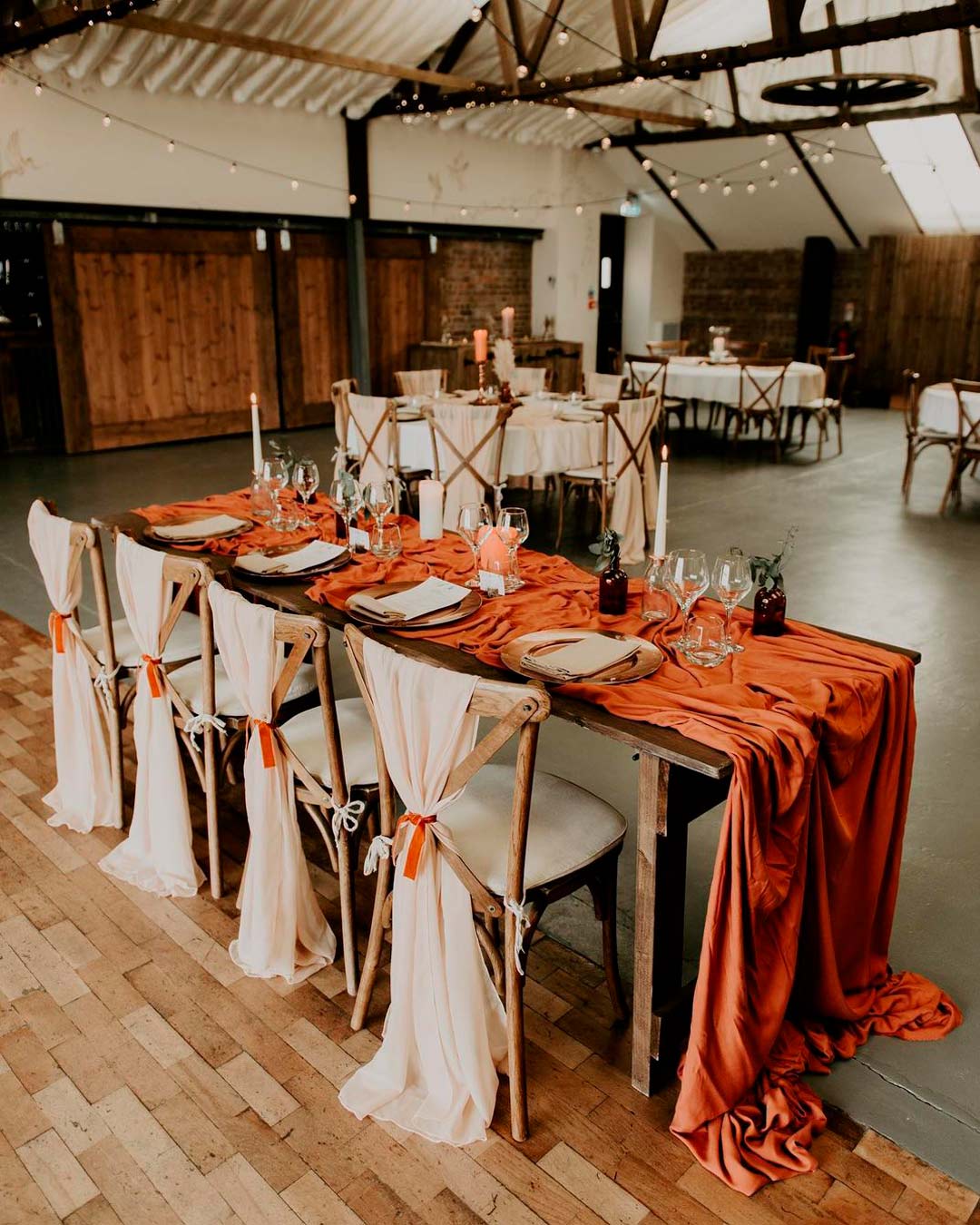 wedding trends rust color table decor